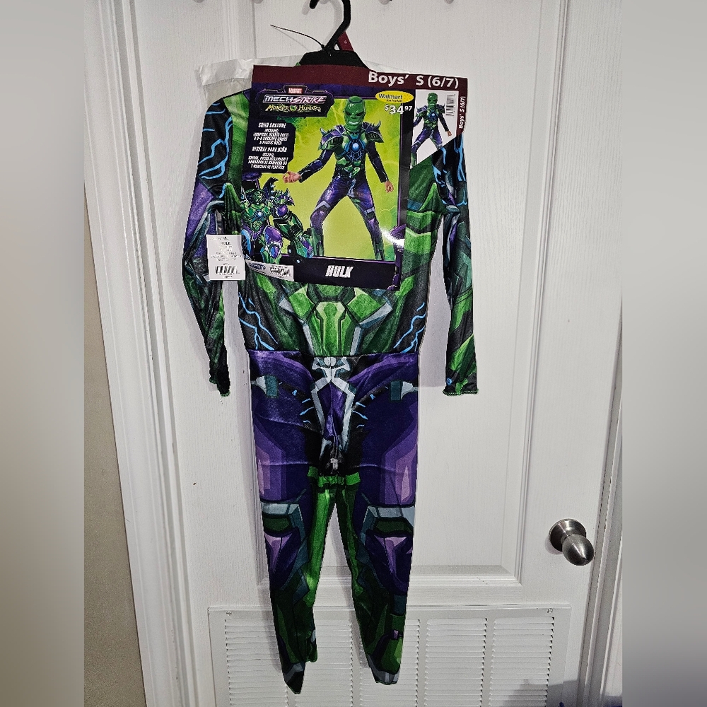 Marvel Mech Strike Monster Hunters Hulk Halloween Muscle Costume Mask Boy Size S